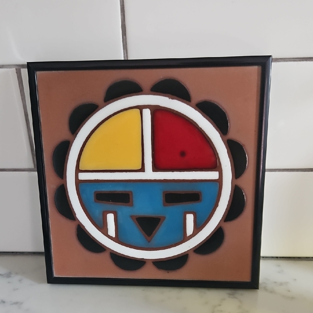 Vintage Hopi Kachine Art Tile